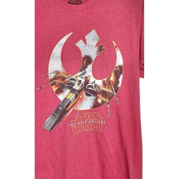 Stars Wars Mens T Shirt The Force Awakens Medium Logo Print Preppy Short Sleeve - Picture 5 of 12